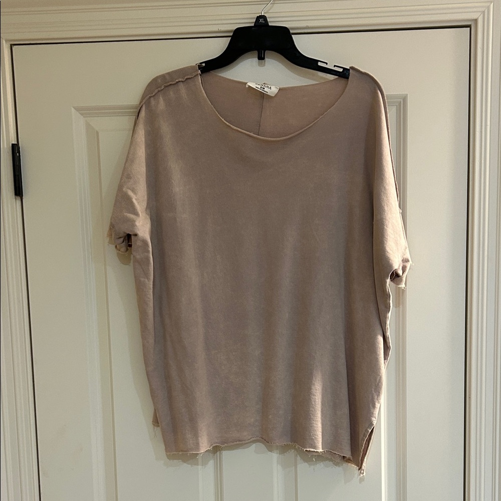 Zenana Outfitters Light Brown Short Sleeve Top